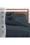 Cotton Striped Double Duvet Cover 200x200 cm Dark Grey, 300 Thread Count Soft 100% Long Staple Cotton Sateen Weave Quilt Cover with Button Closure (Dark Grey Bedding Set - 3 pc) - 2