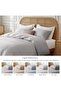Queen Size Duvet Cover Set 3 Pieces Reversible Bedding Set, Light Grey - 6