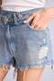 100% Cotton High Waist Cut-Off Hem Jean Light Indigo Shorts H0746Ax26Hs - 5