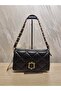 Stylish Women's Chain Detailed Quilted Double Strap Shoulder and Crossbody Bag