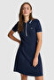 Women's Navy Blue Knitted Dress 50323495-Vr033 - 4