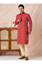 Mens Self Design Jacquard Silk Kurta Set - 3