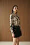 My Fashion Women's Abstract Patterned Velvet Woven Shirt - 3