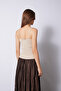 Lace-Detail Tricot Top Beige - 4