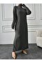 Corded Knitwear Dress Gray - 2