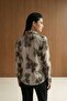 My Fashion Women's Abstract Patterned Velvet Woven Shirt - 4
