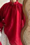 Balon Sleeve Red Thalia Chiffon Blouse - 2