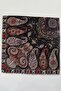 Women's Black Coffee Paisley Patterned Flared Twill Scarf - 2