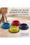 Silver Anti-Slip Round Plastic Pet Bowl XL Red – 26cm Durable Non-Slip Feeding Bowl for Dogs & Cats – Stable Food & Water Dish - 4