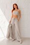 Muslin Shirt, Crop Top and Pants Three-Piece Set