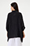 Women's Black Italian 100% Linen Plus Size Poncho Linen Shirt Size 42 - 52 - 5