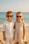 Brown Glass with Glitter Pink Frame Sunglasses for Children - 4