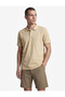 Regular Fit Cotton Pique Fabric Short Sleeve Buttoned Polo Collar T-Shirt - 2
