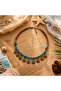 Bohemian Mireya Flower Turquoise Daisy Beaded Women's Necklace - 3