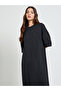 Black Textured T-Shirt Maxi Dress - 2