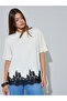 Cream Lace Hem Knit Top - 3