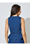 Blue Peplum Denim Waistcoat - 5