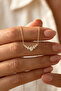 Zircon Stone Rowed Waterway Model V Necklace