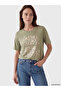 Lcw Grace Green Crew Neck Patterned Women's T-Shirt