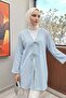 كيمونو طويل منقوش 2374 - أزرق فاتح
