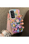 Redmi 15 5g Compatible Silicone Edge Hard Back Case Couple Phone Case with Floral Pattern - 3