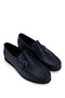 Men's Genuine Leather Navy Blue Loafers - 2