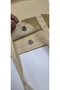 Cream-Colored Thin Fabric Handbag - 9