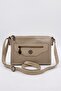 Women's Mink Accessory Detailed 3-Compartment Leather-Look Minimalist Shoulder Bag - 2