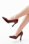 Zri̇n-001 Premium Burgundy Patent Leather Daily 9 cm Heeled Stiletto - 3