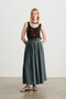 Blue Belted Pleated Skirt