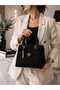Women's Stylish Silver-Gold Tasseled Lined Bag with 2 Compartments and Adjustable Strap for Hand and Shoulder Use - 6