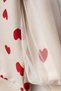 Girl's Top and Bottom Set with Spanish Flare and Heart Print, Tulle Detail - 5