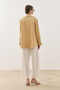 Multi-Button Striped Textured Shirt Yellow - 7