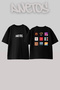Kanye West_18 Design Printed Unisex Oversize Fit Black Tshirt