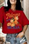 Palermo Sicily Orange Themed Crew Neck Cotton Oversize T-Shirt