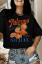 Palermo Sicily Orange Themed Crew Neck Cotton Oversize T-Shirt