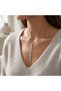 Star Detail Y Steel Necklace - Tarnish Resistant Anti-Allergic Silver Color - 8