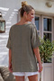 Mink Pool Collar Low Sleeve Skirt and Mesh Flower Appliqué on the Sleeve End Casual Woven Blouse 68 68 - 8