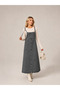 Smoked Salopet Long Denim Jeans Gilet Dress - 2