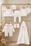 Seasonal Cotton Muslin 10 Piece Newborn Baby Girl Hospital Discharge Bodysuit Set 0-3 Months Boxed / Birth Gift - 5