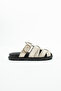 Bersh Closed Front Suede Fusfed Sole Gold Detailed Buckle Bodrum Flat Slippers