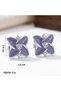 Pearlescent Violet Steel Earrings - Tarnish-Resistant Silver Color Design - Comes with Special Gift Box - 5