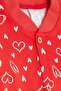 Baby Girl Jumpsuit Heart Patterned 0-3 Months-6 Months, Red - 3