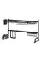 Over Sink Dish Drying Rack Black 85x32x52cm