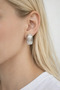 Striped Silver Color Earrings - 2