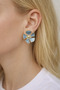 Flower Motif Gold Color Earrings - 2