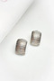 Striped Silver Color Earrings