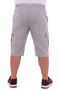Men's Large Size, Suitable for Weight up to 177 Kilograms, Knee-Length Cargo Pocket Gabardine Capri Gray - 3