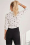 Women's Bird Patterned Long Sleeve Viscose Buttoned Shirt - 7