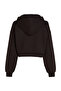 Women Black Hooded Zipper Sweatshirt - 3